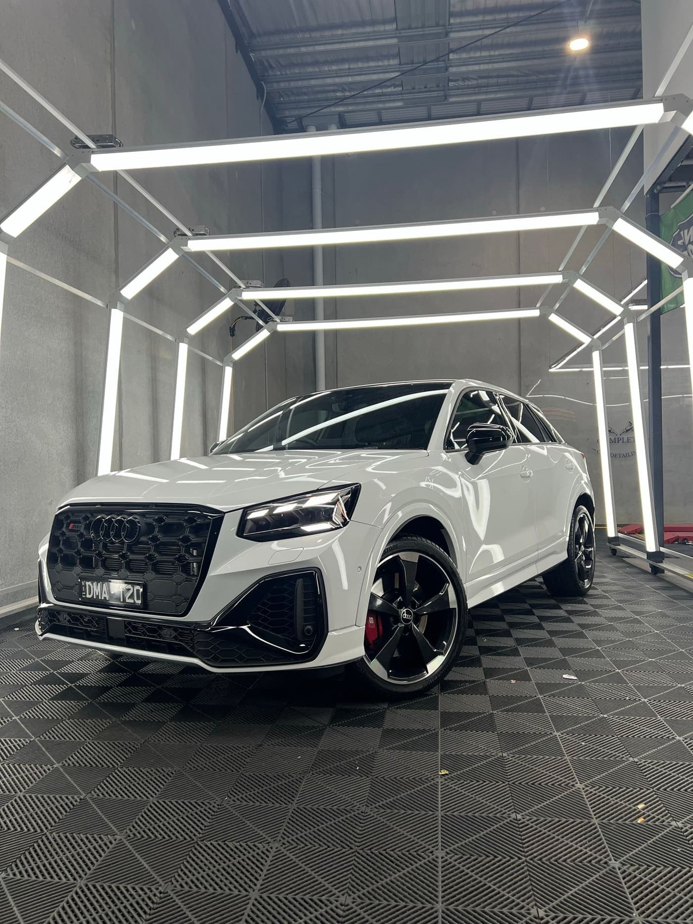 White Audi RSQ2 after 5-year ceramic paint protection
