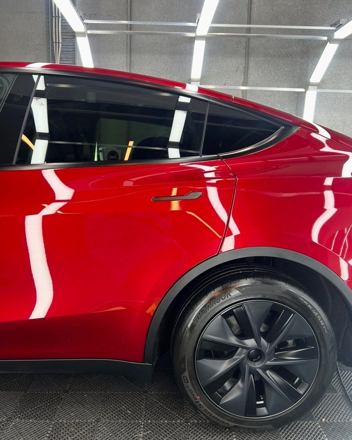 Deep red ceramic-coated paintwork